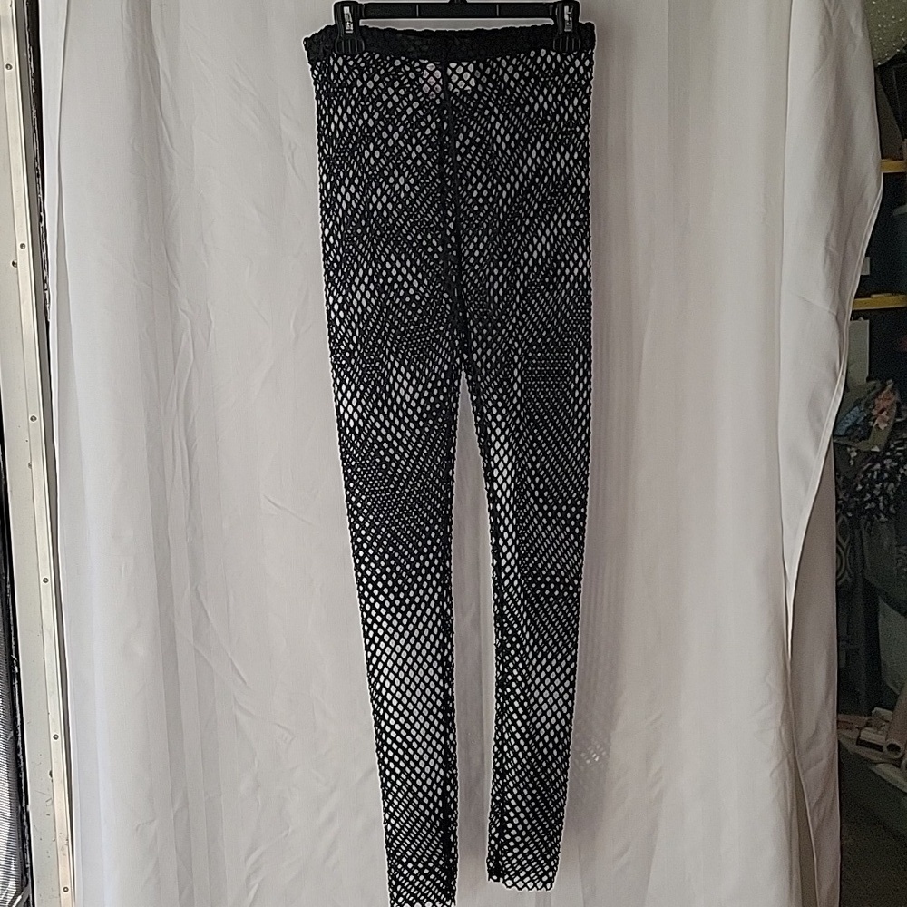 Apricot Lane Woman's Black Fish Net Leggings, Size: XL, NWT